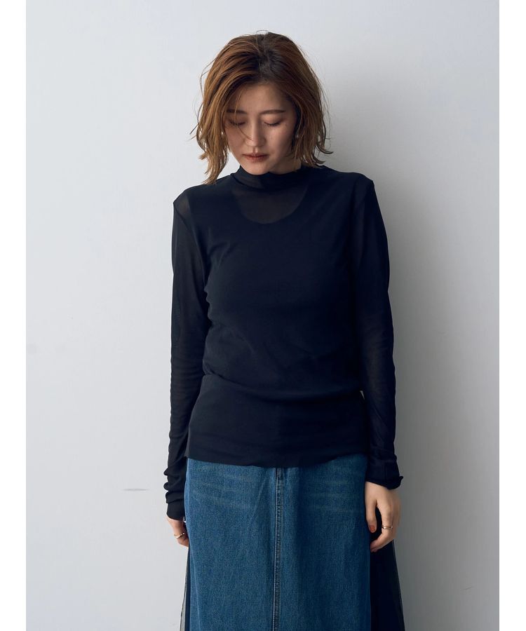 YECCA VECCA「ハイネックシアートップス」|Tシャツ・カットソー|