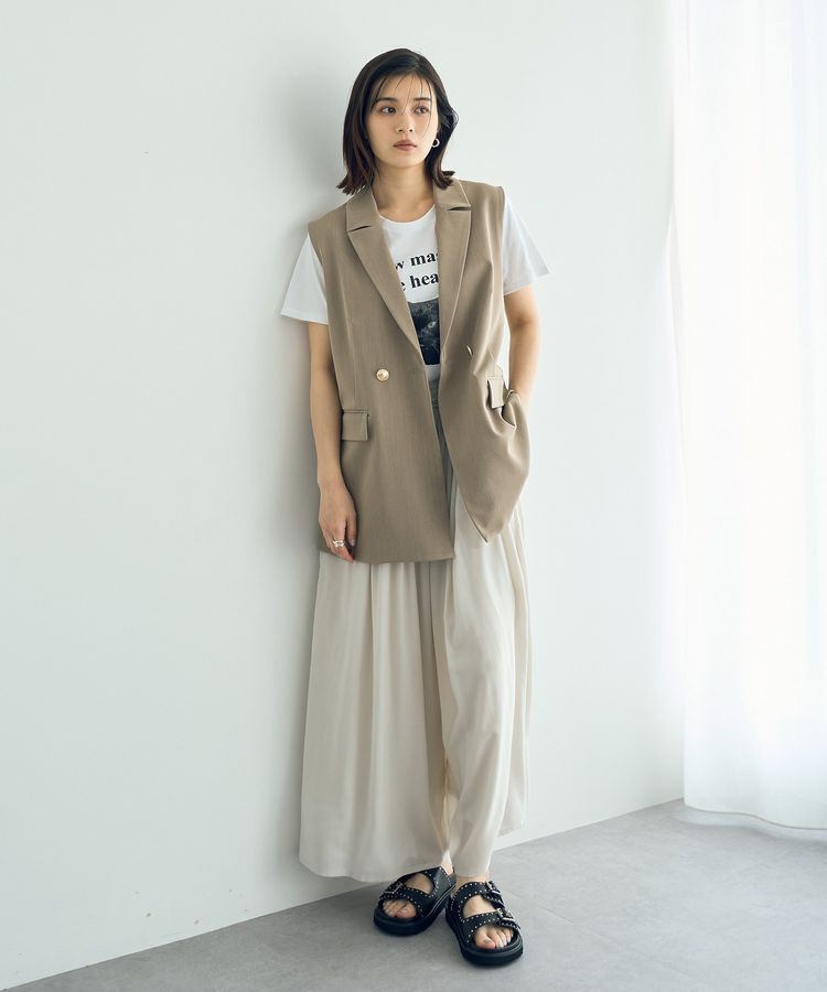 YECCA VECCA「シルキータックワイドパンツ」|その他|