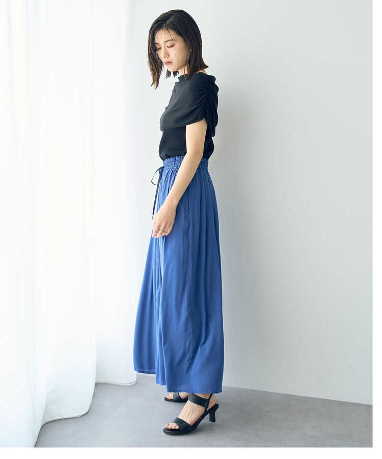 YECCA VECCA「シルキータックワイドパンツ」|その他|