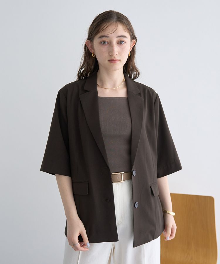 YECCA VECCA「ハーフスリーブジャケット」|テーラードジャケット|