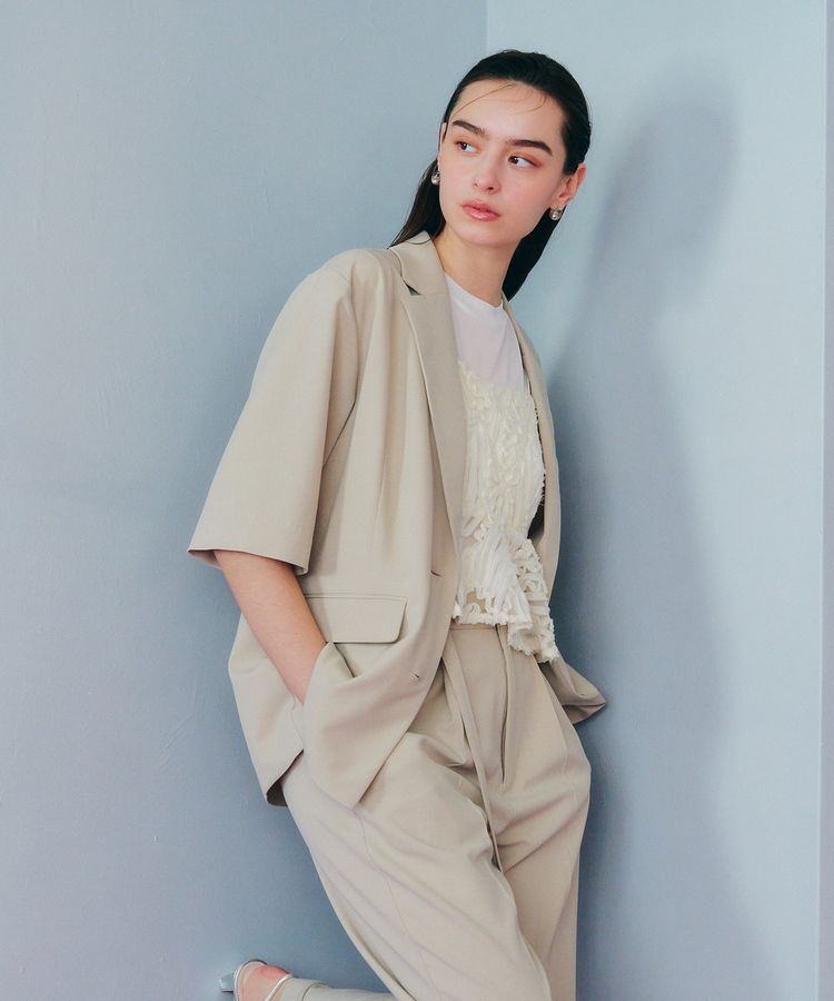 YECCA VECCA「ハーフスリーブジャケット」|テーラードジャケット|