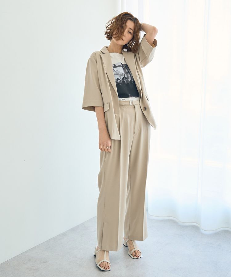 YECCA VECCA「ハーフスリーブジャケット」|テーラードジャケット|