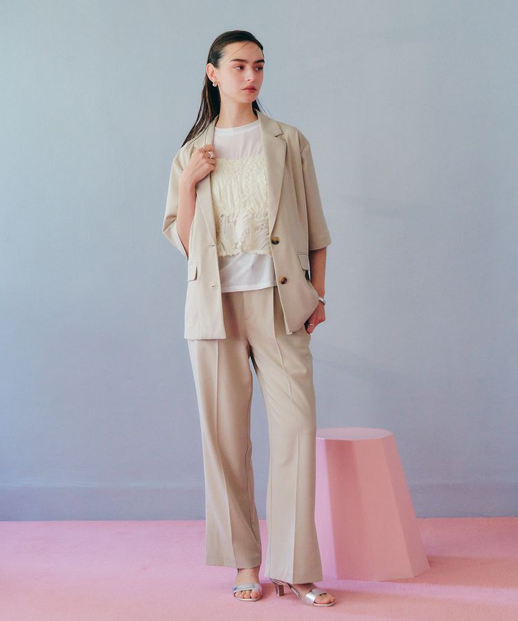 YECCA VECCA「ハーフスリーブジャケット」|テーラードジャケット|