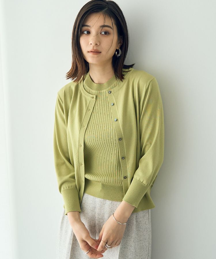 YECCA VECCA「【接触冷感】マシンウォッシャブルクルーネックカーディガン」|カーディガン|