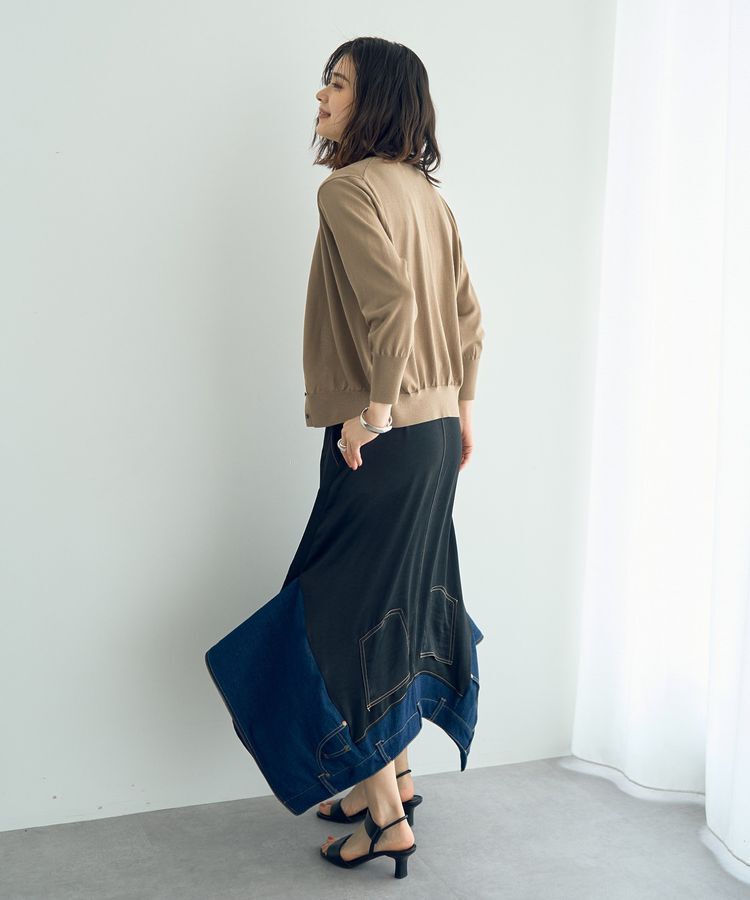 YECCA VECCA「【接触冷感】マシンウォッシャブルクルーネックカーディガン」|カーディガン|