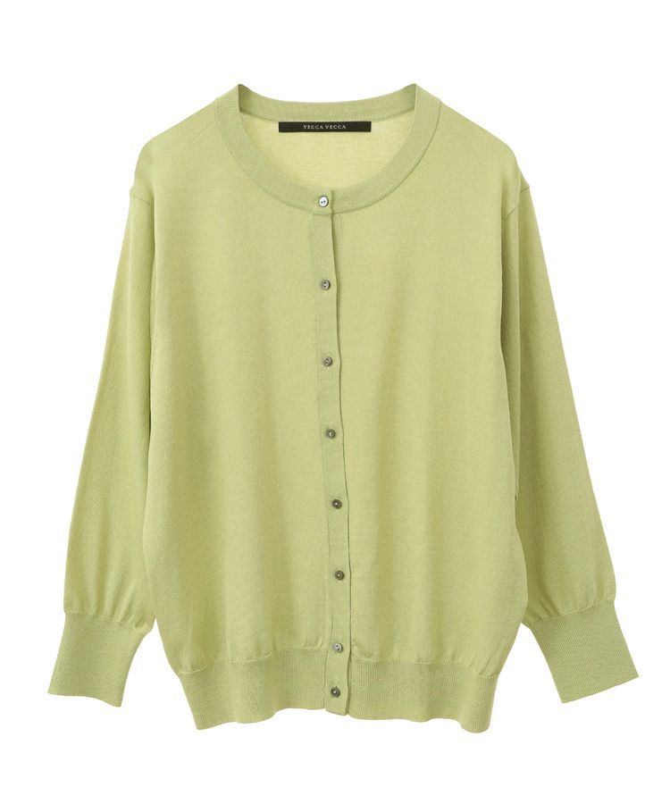 YECCA VECCA「【接触冷感】マシンウォッシャブルクルーネックカーディガン」|カーディガン|