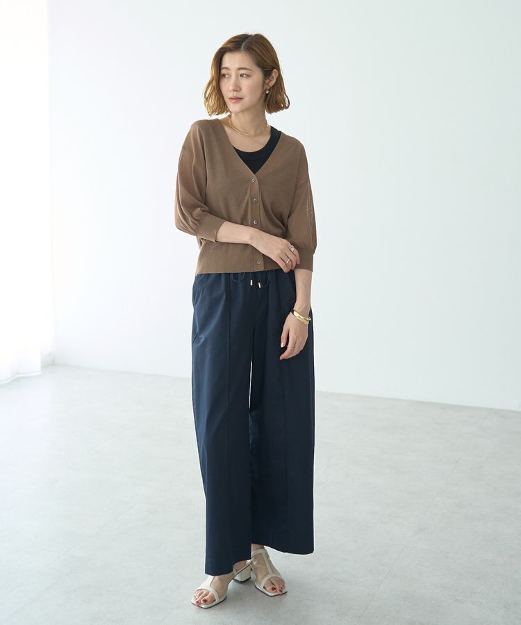 YECCA VECCA「シアーニットVネックカーディガン」|カーディガン|