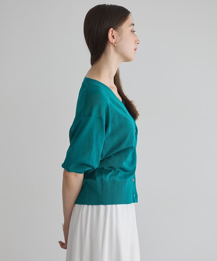 YECCA VECCA「シアーニットVネックカーディガン」|カーディガン|