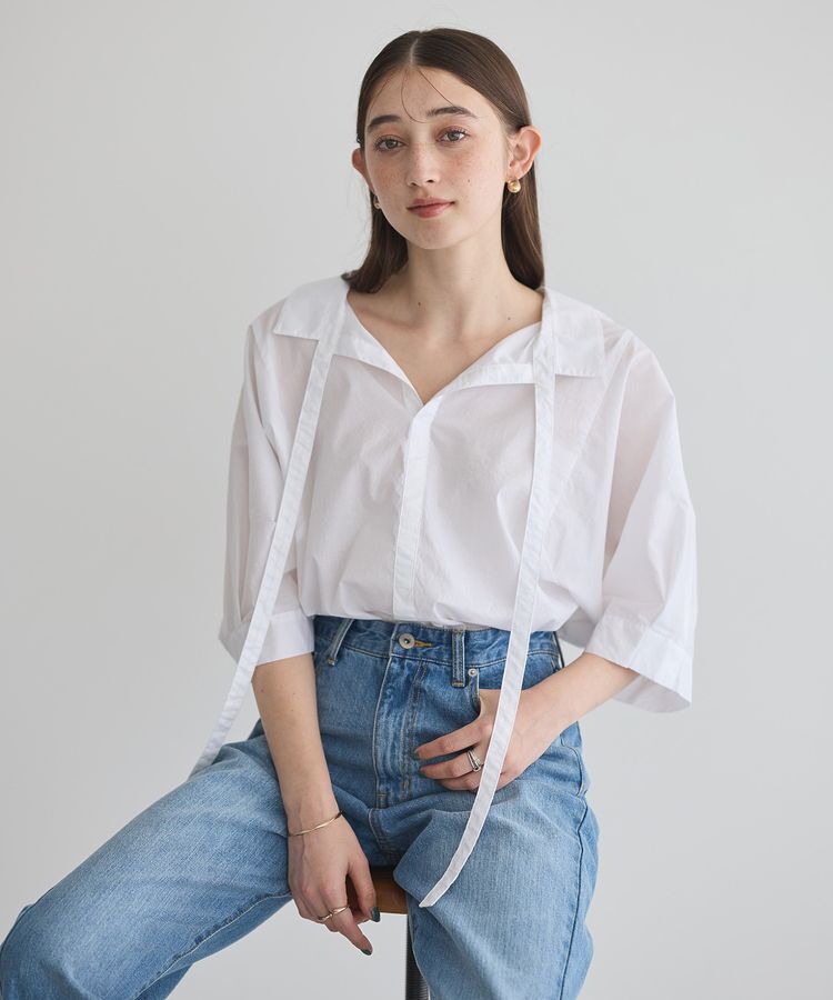 YECCA VECCA「2wayリボンドルマンシャツ」|シャツ・ブラウス|