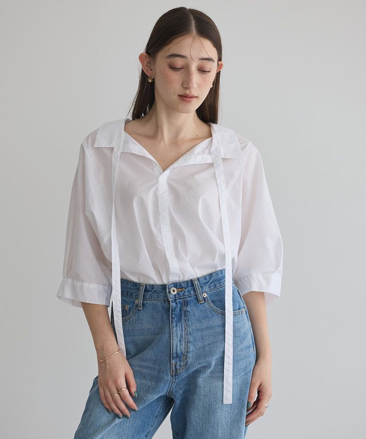YECCA VECCA「2wayリボンドルマンシャツ」|シャツ・ブラウス|