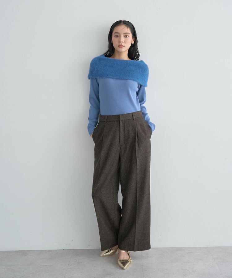 YECCA VECCA「ファーMIXオフショルニット」|ニット・セーター|