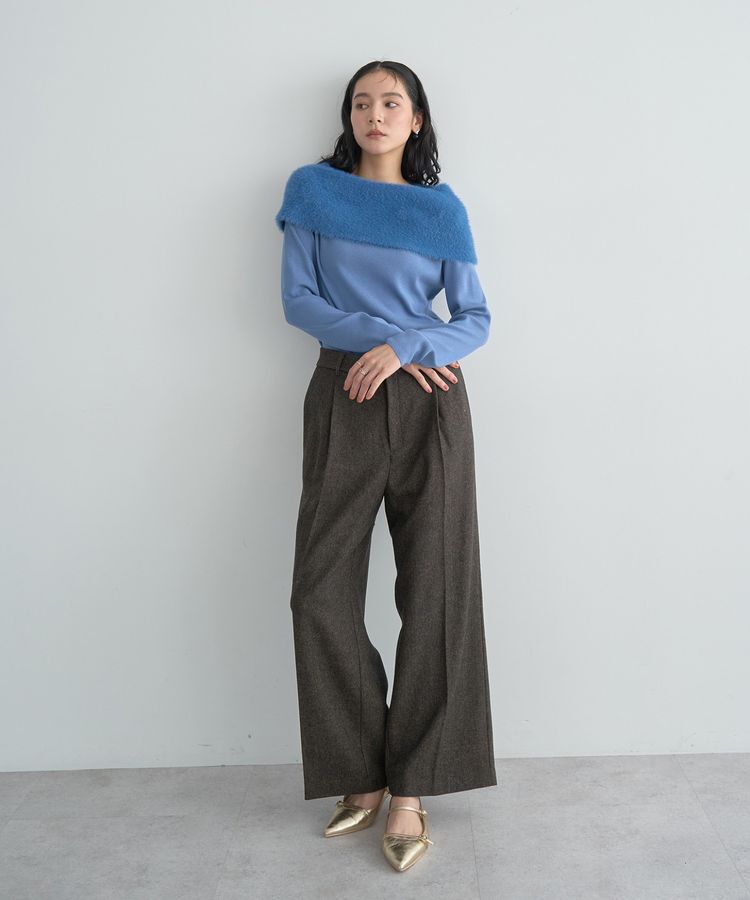 YECCA VECCA「ファーMIXオフショルニット」|ニット・セーター|