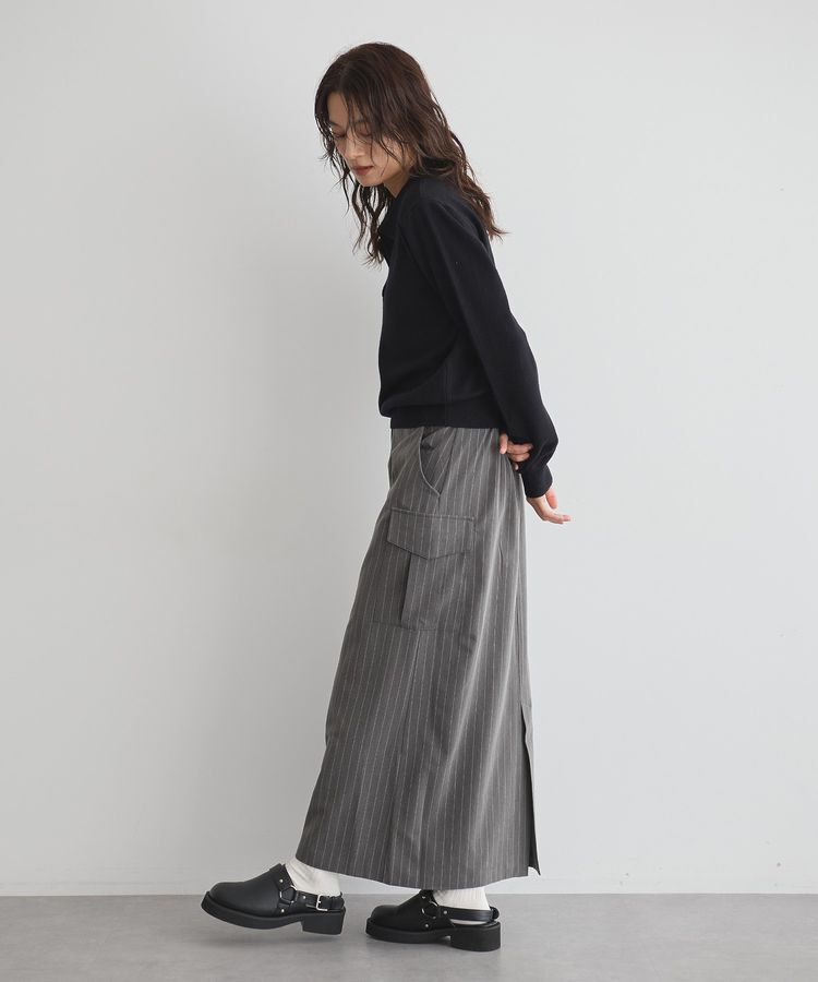 GARAGE OF GOOD CLOTHING「ストライプIラインカーゴスカート」|タイト|