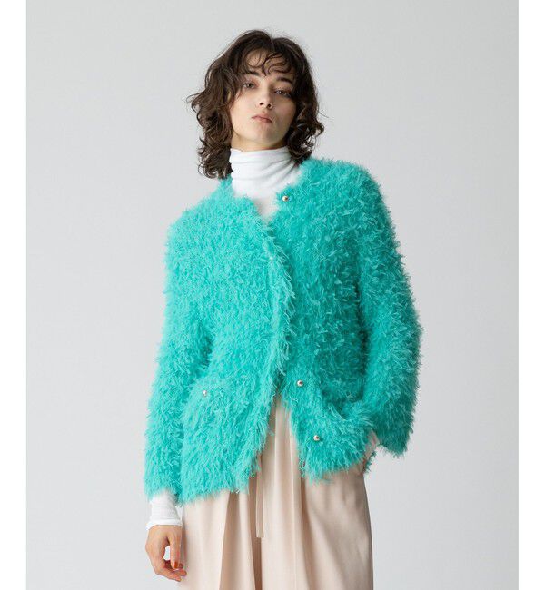 allureville「テープシャギーカーディガン」|カーディガン|グリーン