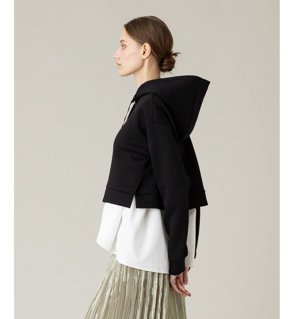 LOULOU WILLOUGHBY「【LOULOU WILLOUGHBY】タフタペプラムレイヤードフーディー」|スウェット・ジャージ|