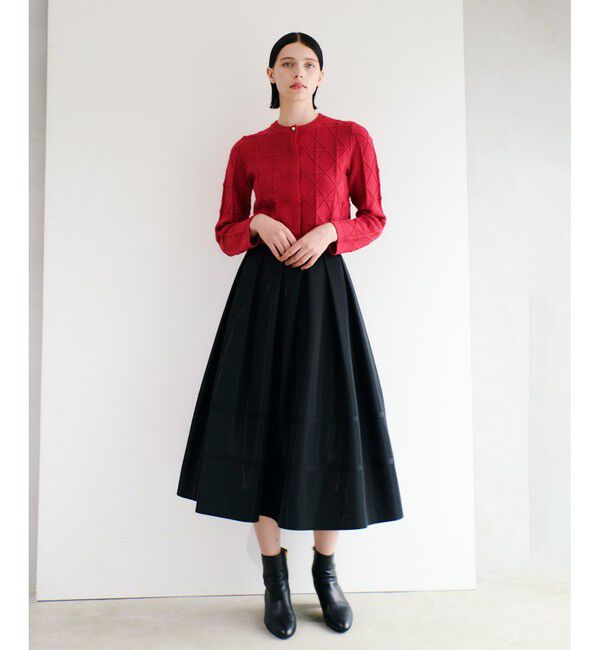 LOULOU WILLOUGHBY「【LOULOU WILLOUGHBY】リボントリミングタックスカート」|フレア|