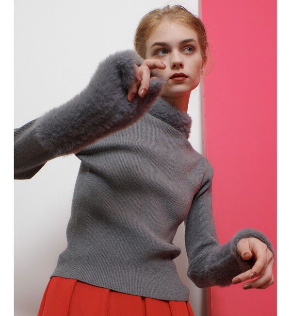 LOULOU WILLOUGHBY「◇【LOULOU WILLOUGHBY】ファーアクセントプルオーバー」|ニット・セーター|