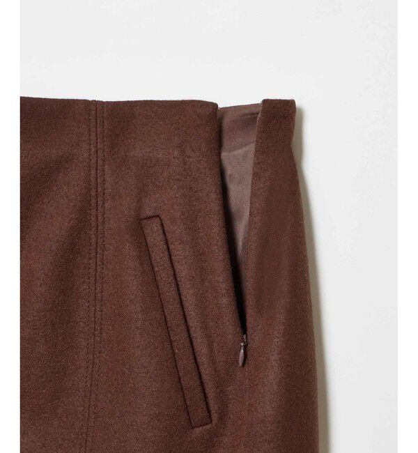 allureville「ハードメルトンスムースミディスカート」|タイト|