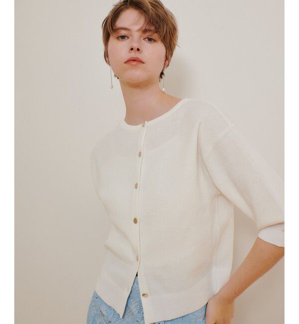 allureville「リネンシャーベット2WAY プルオーバー」|ニット・セーター|オフホワイト