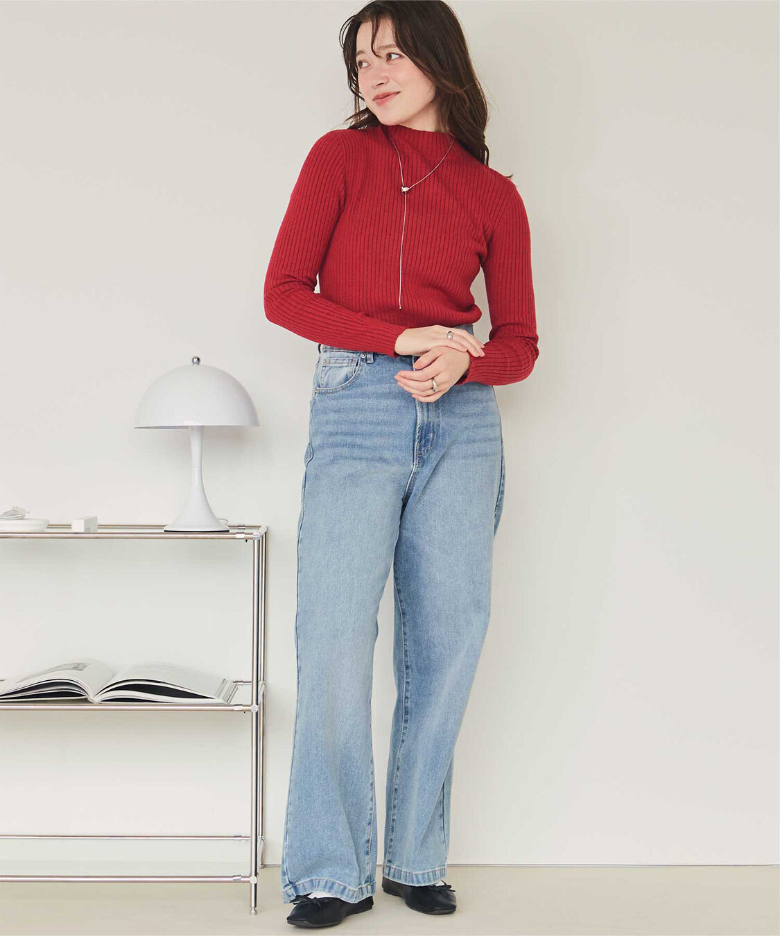 titivate「ハイネックリブ編みニット」|ニット・セーター|