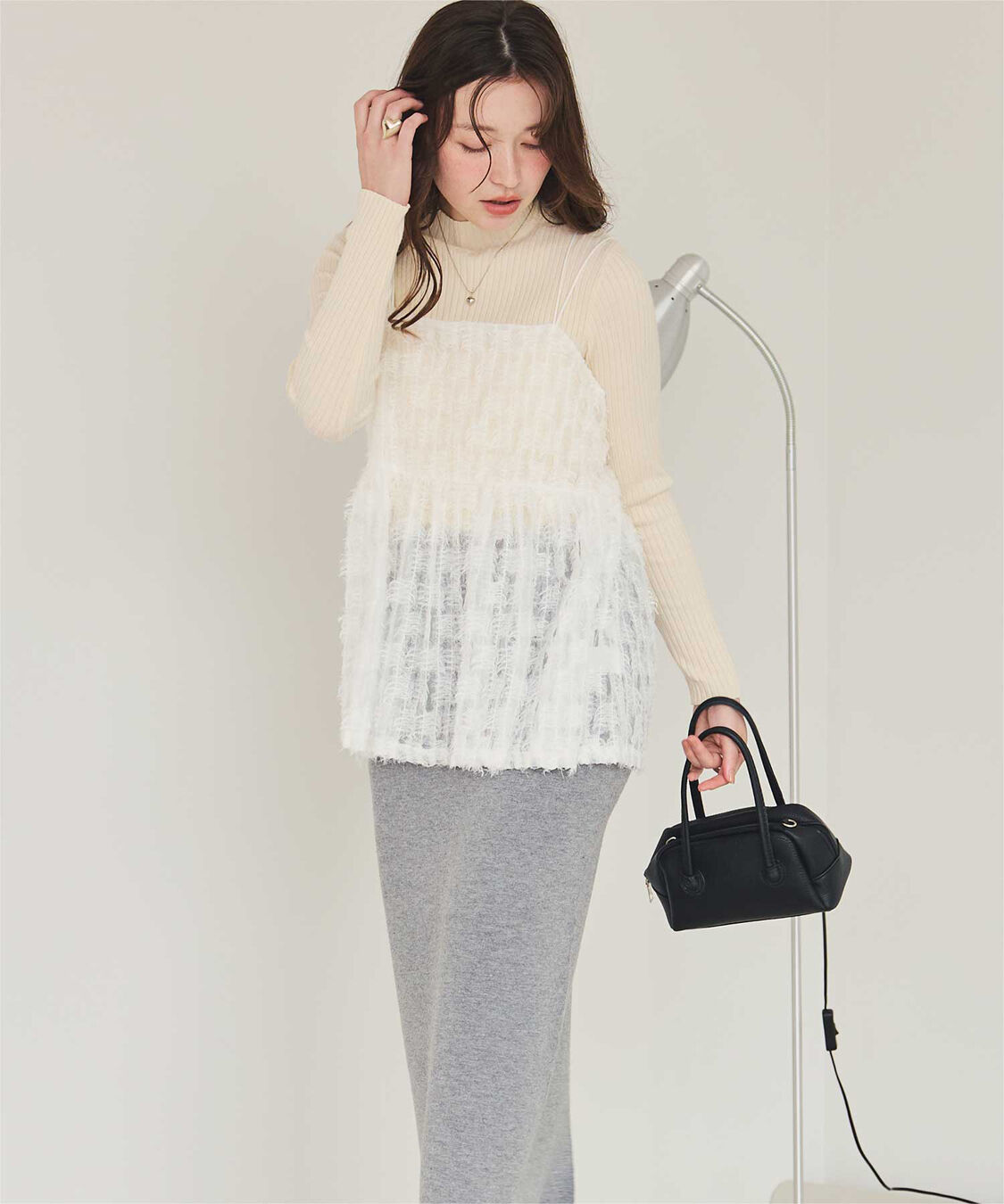 titivate「ハイネックリブ編みニット」|ニット・セーター|