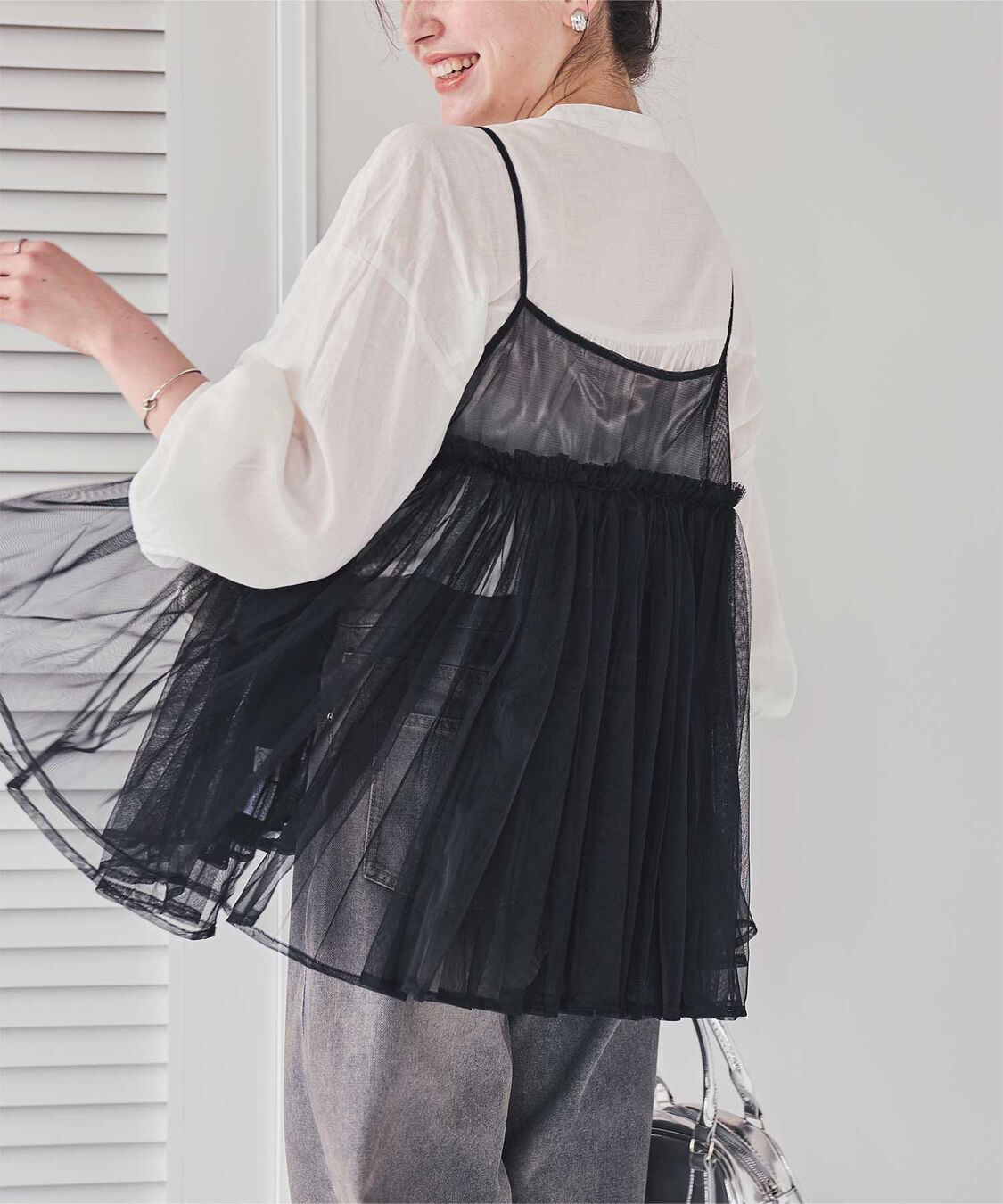 titivate「ボリュームチュールキャミソールトップス」|キャミソール|