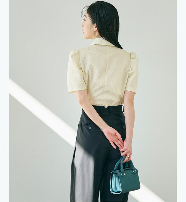 ur's「【yukiさんコラボアイテム】ふくれジャガードパフスリーブブラウス」|シャツ・ブラウス|