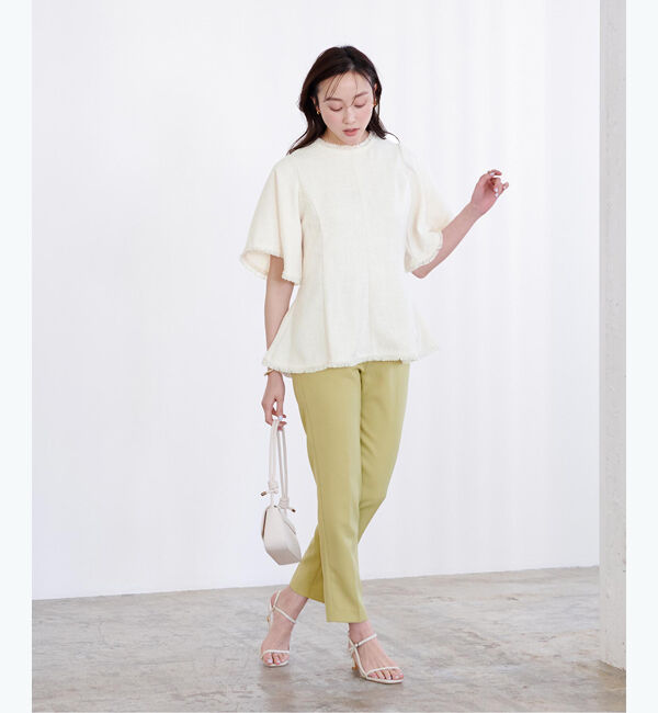 ur's「サマーツイードフレアスリーブペプラムトップス」|Tシャツ・カットソー|