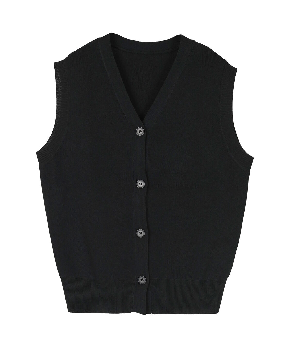 titivate「ベーシックフロント釦ニットベスト」|ニット・セーター|