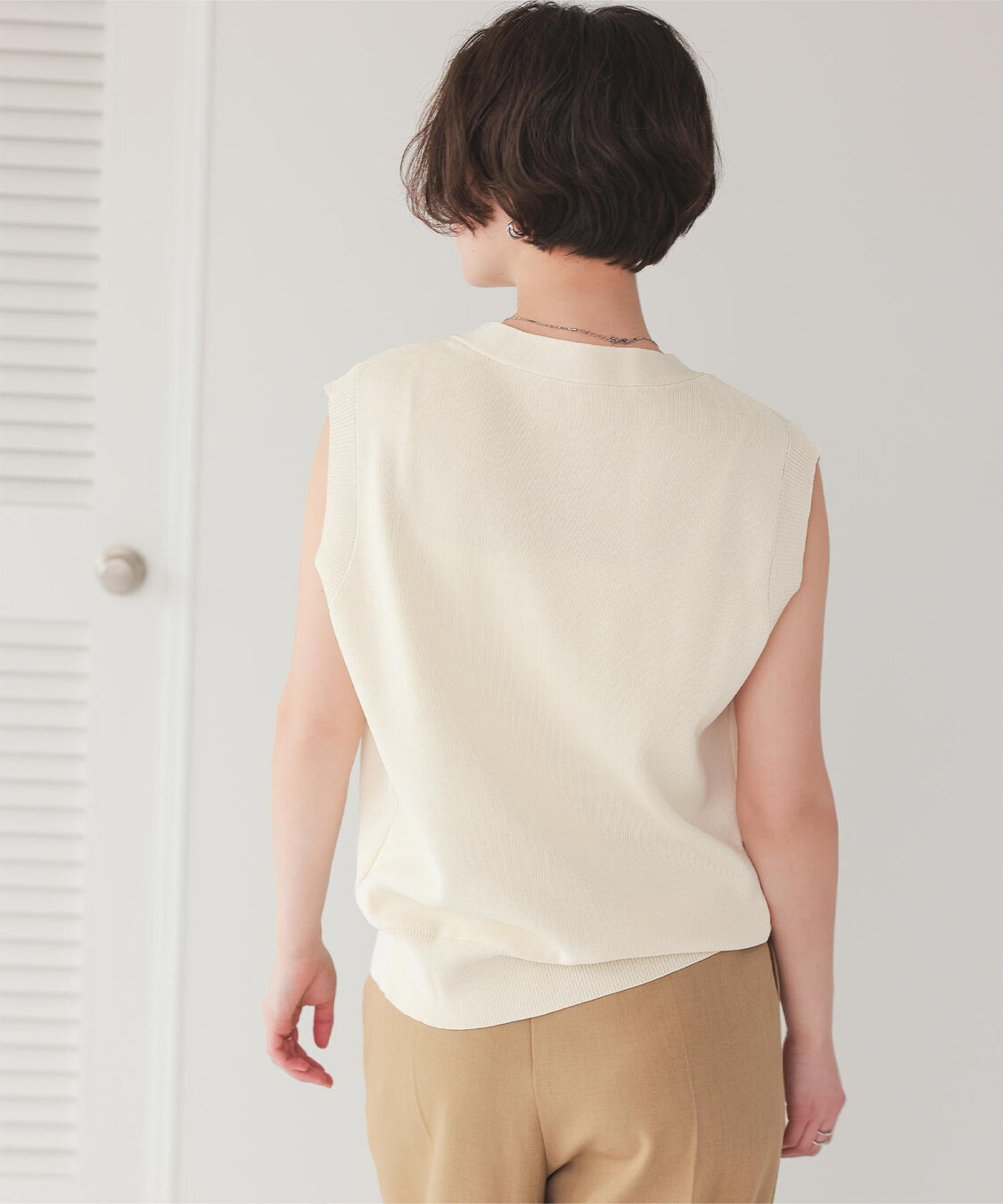 titivate「ベーシックフロント釦ニットベスト」|ニット・セーター|