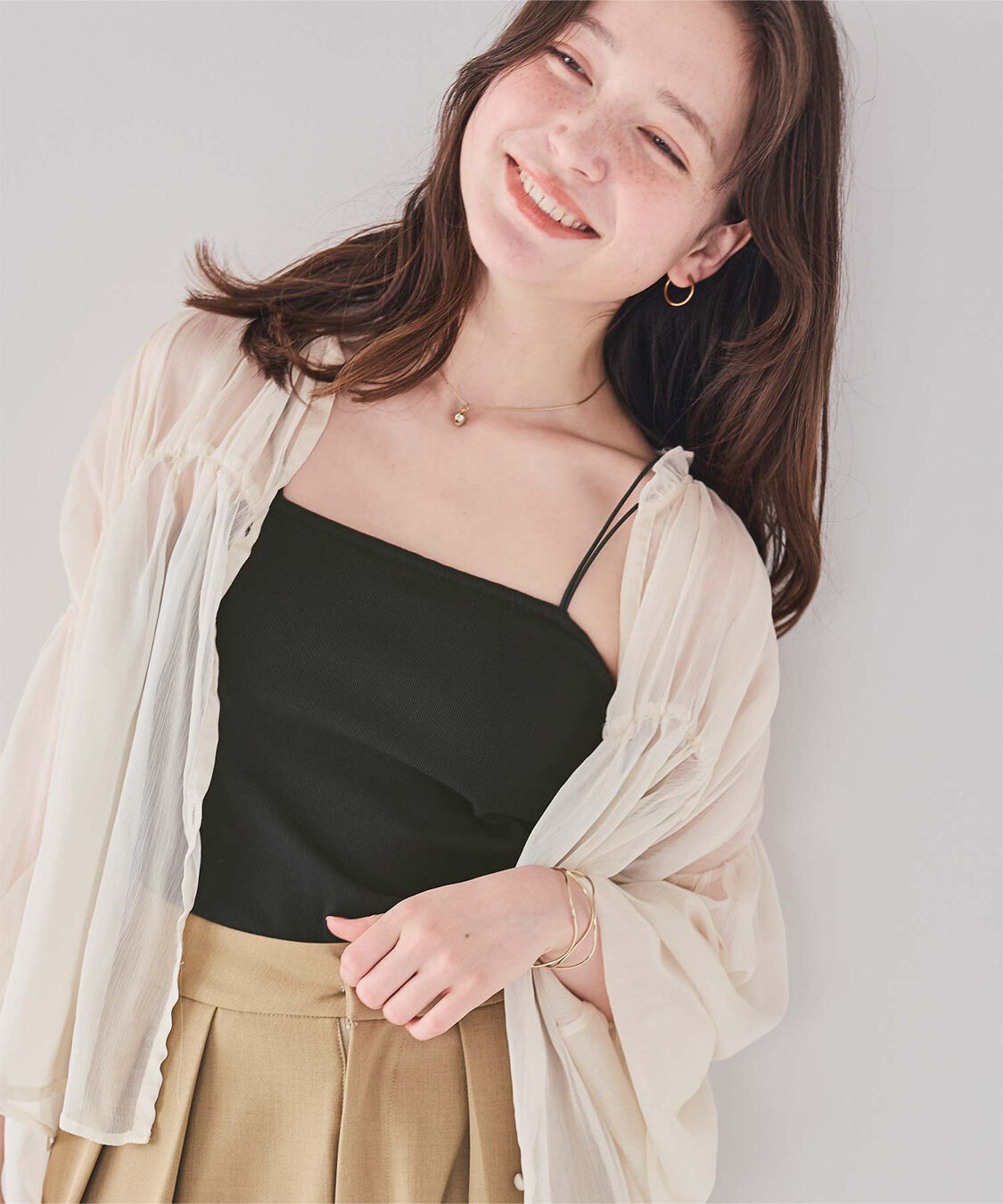 titivate「カップ付きダブルストラップキャミソール」|キャミソール|