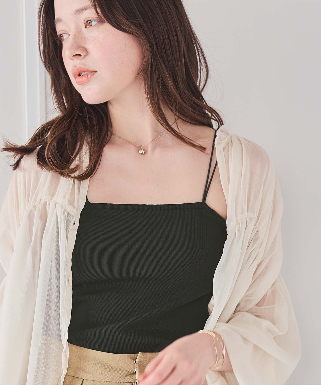 titivate「カップ付きダブルストラップキャミソール」|キャミソール|