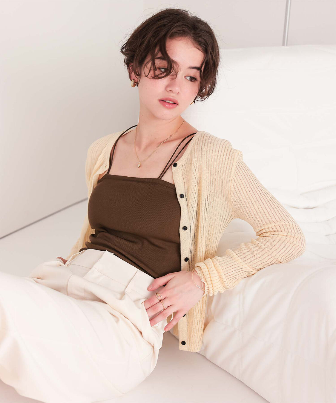 titivate「カップ付きダブルストラップキャミソール」|キャミソール|