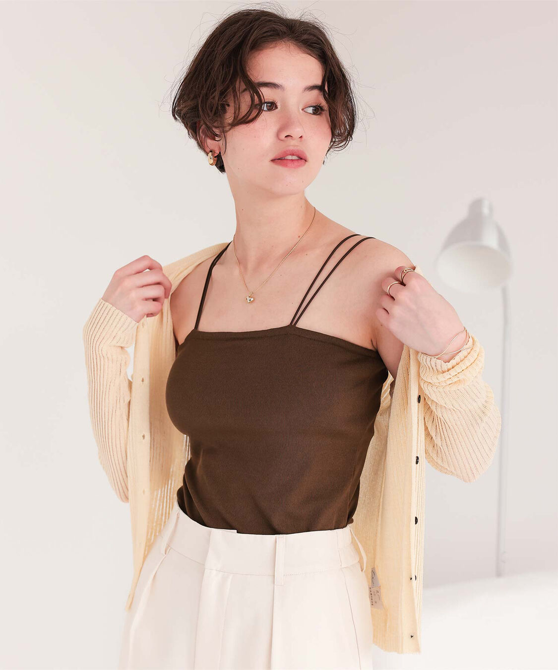 titivate「カップ付きダブルストラップキャミソール」|キャミソール|