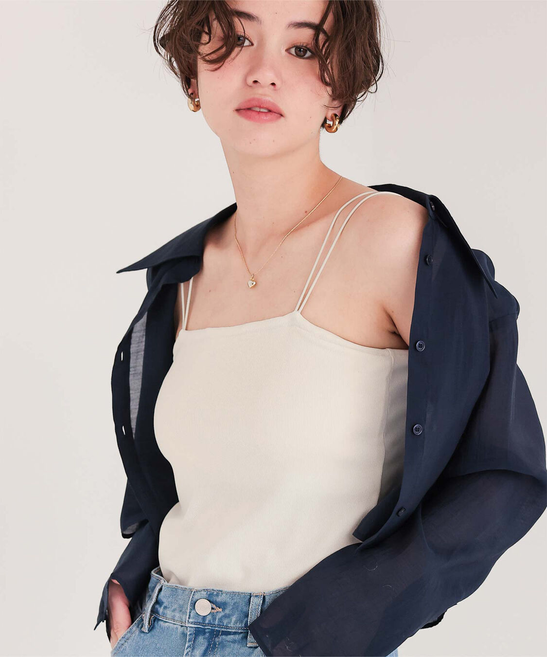 titivate「カップ付きダブルストラップキャミソール」|キャミソール|