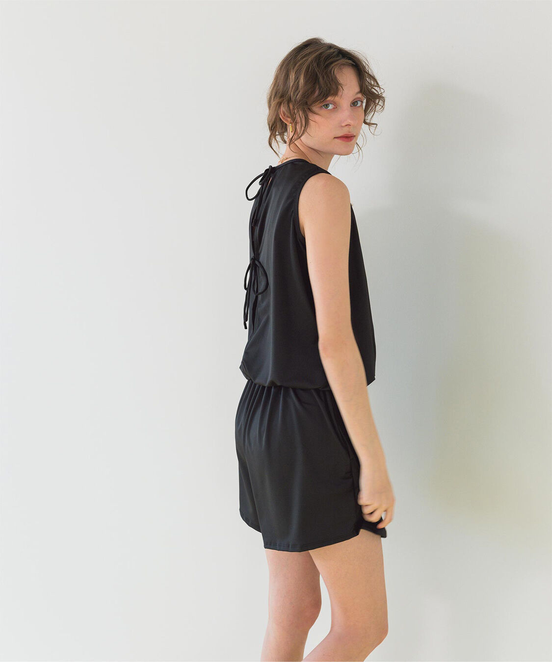 SEA DRESS「ﾊﾞｯｸﾘﾎﾞﾝﾉｰｽﾘｰﾌﾞｵｰﾙｲﾝﾜﾝ/水着」|コンビネゾン|