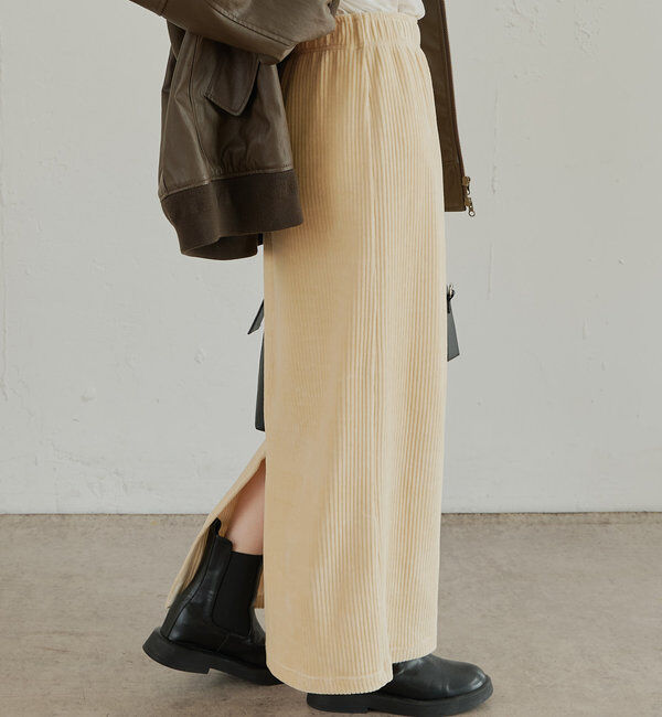  「【低身長・高身長対応】ストレッチコールスカート」|スカート|