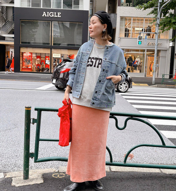  「【低身長・高身長対応】ストレッチコールスカート」|スカート|