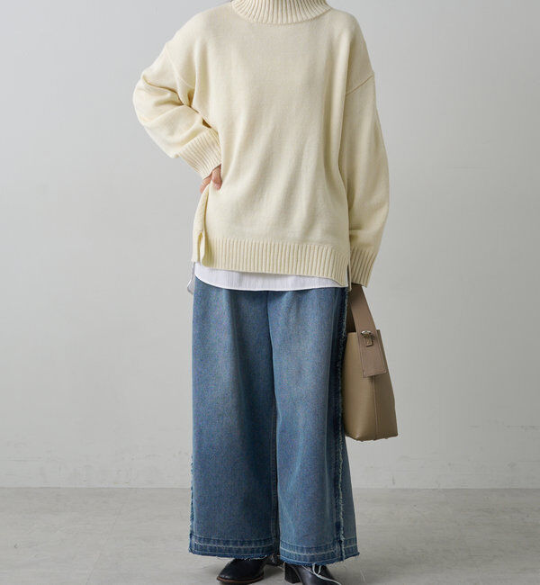  「【手洗いOK】ハンドウォッシャブルハイネックニット」|ニット・セーター|