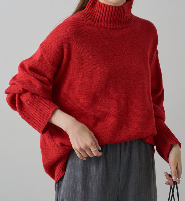  「【手洗いOK】ハンドウォッシャブルハイネックニット」|ニット・セーター|