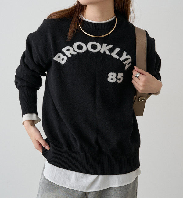  「インターシャロゴニットプルオーバー」|ニット・セーター|