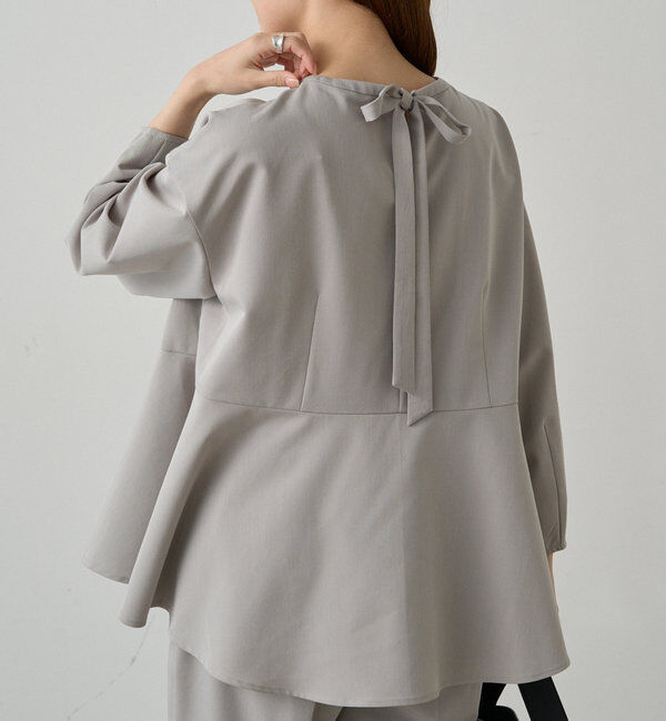  「【Du noir】バックリボンペプラムブラウス+スラックスパンツセット」|その他|