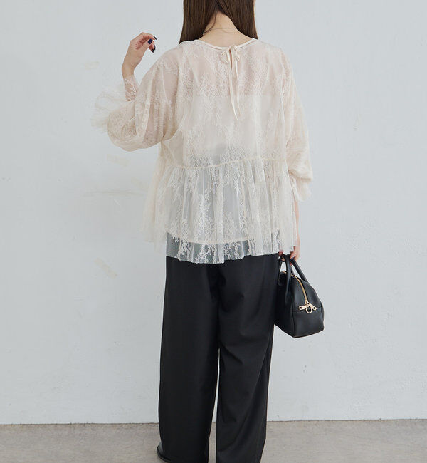  「ナイロンレース2WAYブラウス」|プルオーバー|