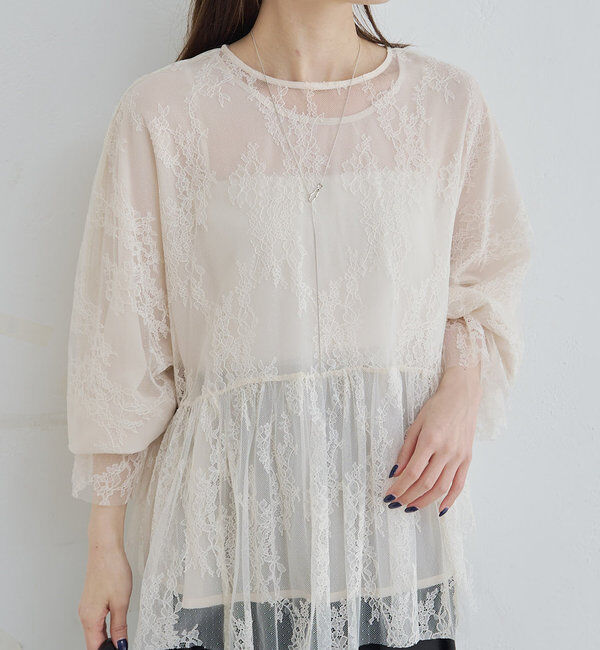  「ナイロンレース2WAYブラウス」|プルオーバー|