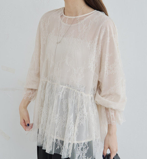  「ナイロンレース2WAYブラウス」|プルオーバー|