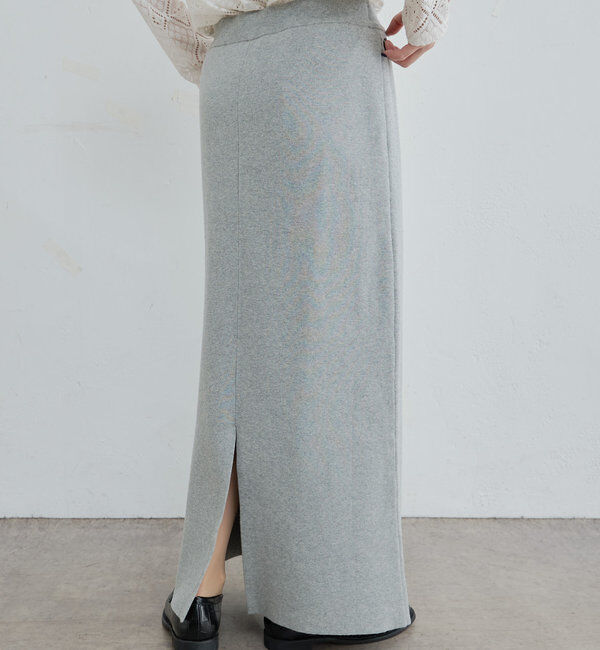  「【Du noir】ミラノリブニットナロースカート」|スカート|