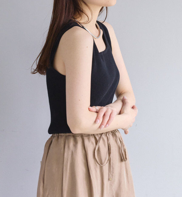  「《新色登場！/リバイバル》【Du noir】リネンタッチスクエアタンク」|ニット・セーター|
