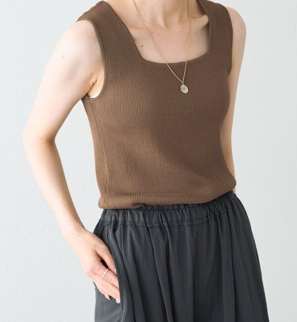  「《新色登場！/リバイバル》【Du noir】リネンタッチスクエアタンク」|ニット・セーター|