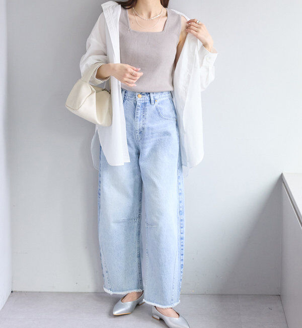  「《新色登場！/リバイバル》【Du noir】リネンタッチスクエアタンク」|ニット・セーター|