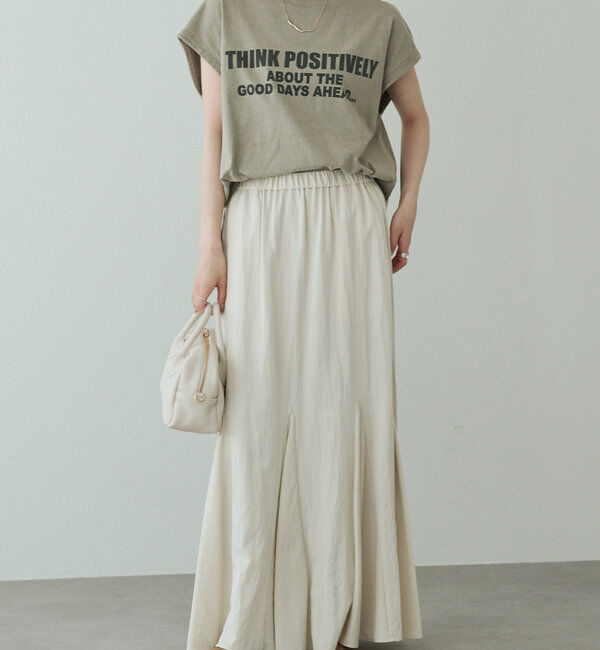  「袖口太糸ステッチロゴプリントTシャツ」|Tシャツ・カットソー|